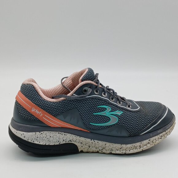 Gravity Defyer Men's Sneakers Size 9.5 Gray & Orange Shock Absorbing Athletic Wa - Picture 4 of 10